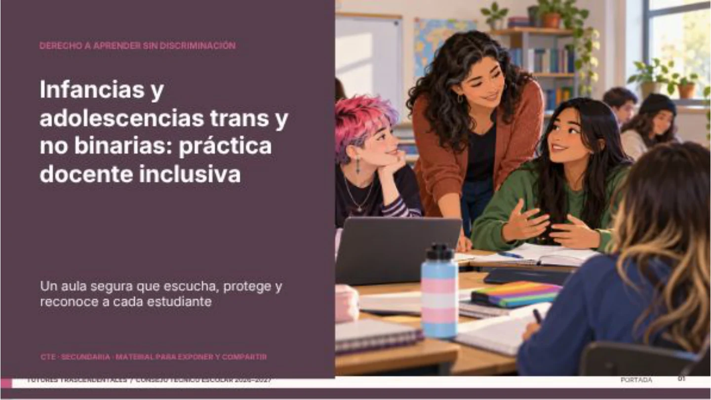 Diapositiva 1 de 16: Infancias y adolescencias trans y no binarias