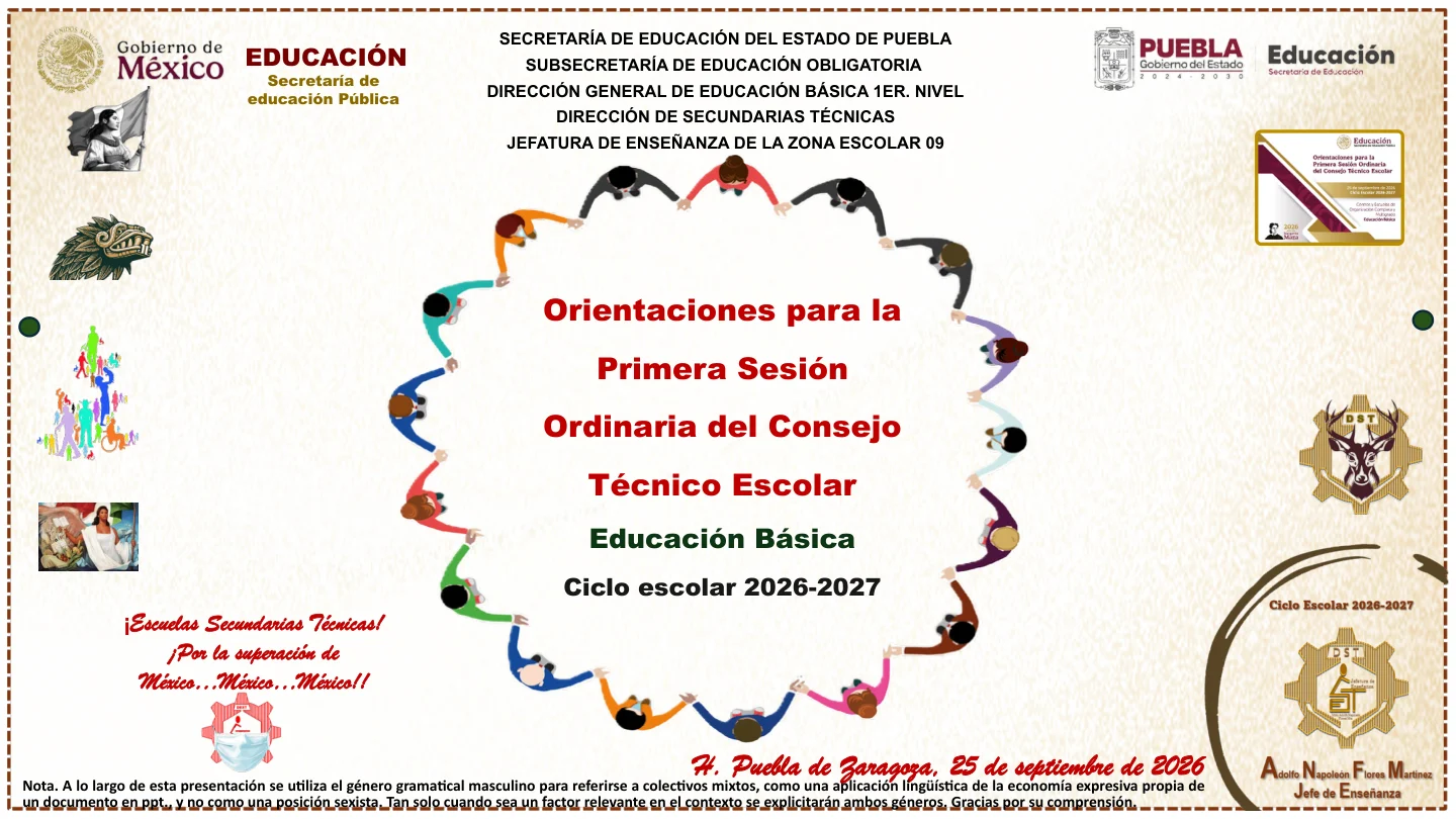 Portada: Primera sesión ordinaria del CTE · Septiembre 2026